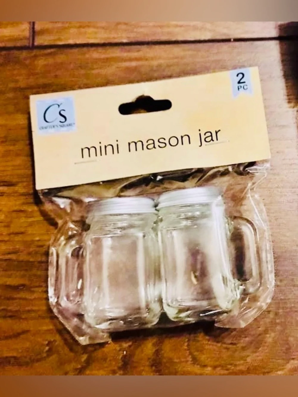 Crafts & Home Mini Mason Jars with Silver Lids - Clear Glass (2 pc)